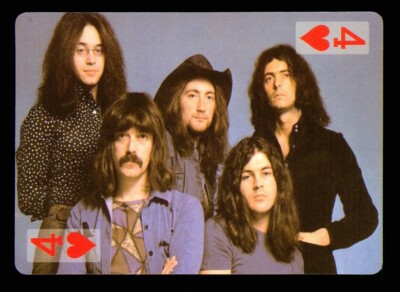 1 x playing card Music band Deep Purple 4 of Hearts - S46