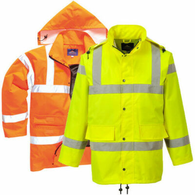 Portwest RT60 Hi Vis wasserdicht ungefüttert leicht atmungsaktiv Jacke Mantel
