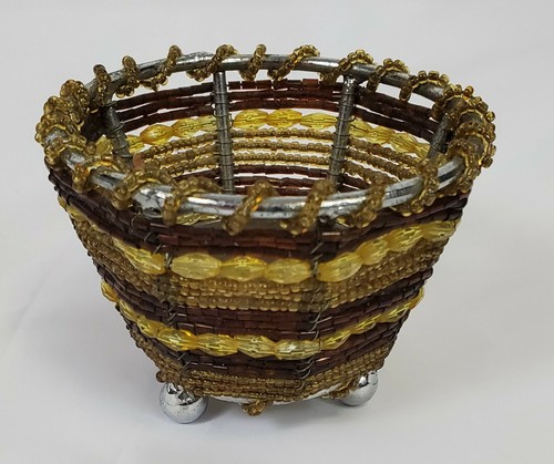 Mini Candle Tealight Holder Small Metal Gold & Brown