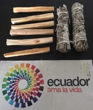 6 Palo Santo Wood & 2 White Sage Smudge Sticks: Cleansing Negativity Removal