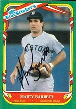 Marty Barrett autographed Baseball Card (Red Sox) 1987 Fleer Star Stickers #5