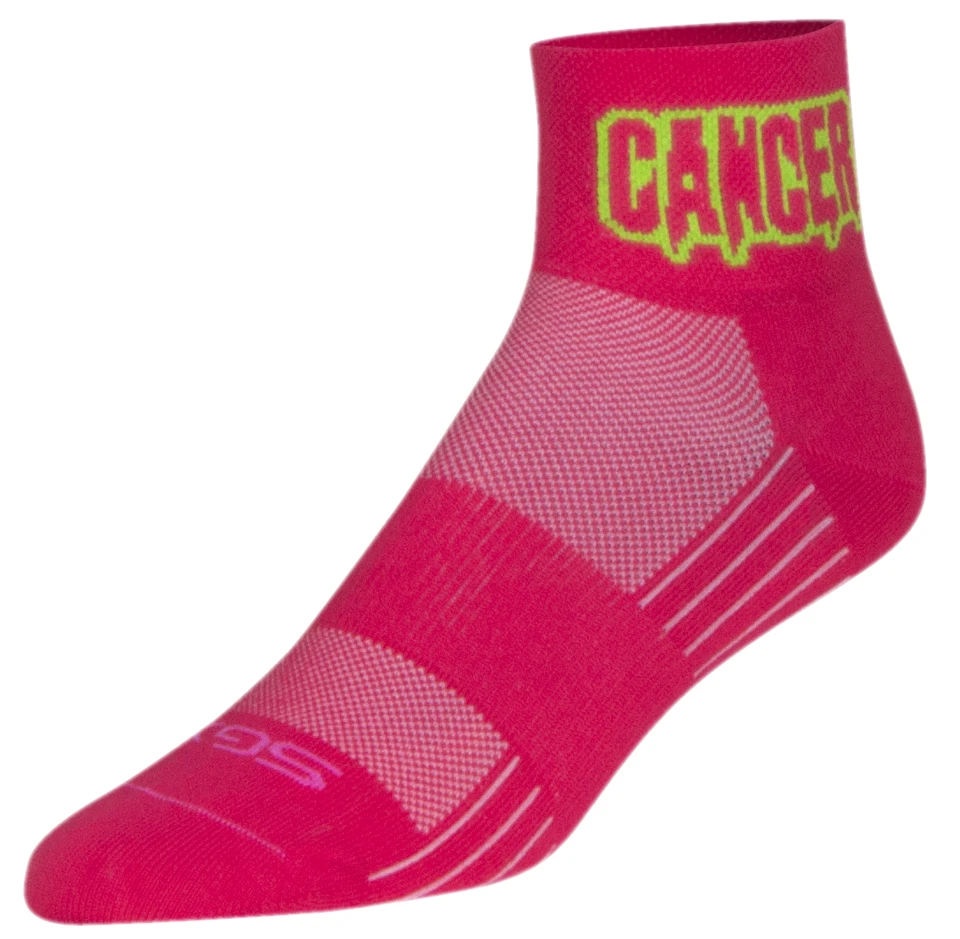 袜子 - SockGuy - 癌症鸭粉色 SGX L/XL 2.5 英寸 SGX 自行车/跑步新品 — 第 3/4 张图片