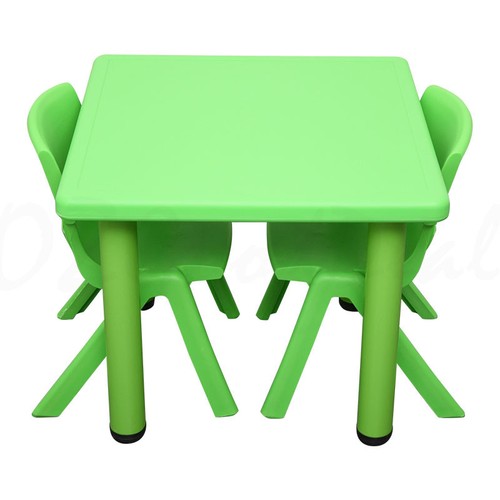 Kids Toddler Children Square Activity Green Table and 2 Green Chairs 60x60cm S - Picture 3 of 7