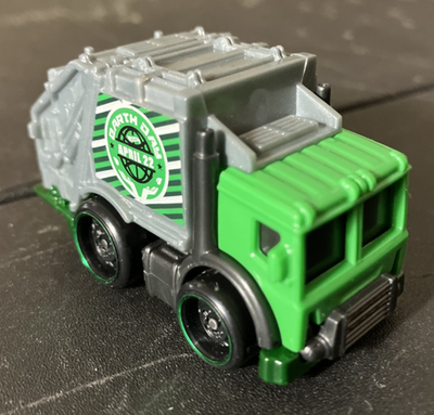#ad Green amp; Silver Total Disposal Garbage Truck Loose Hot Wheels Metro 1:64 Diecast $4.87