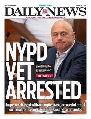 NEW YORK DAILY NEWS NEWSPAPER  NYPD VET ARRESTED  CASH'S PLANS    7/11/26