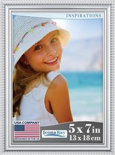 Icona Bay 5x7 Silver Picture Frame Beautifully Detailed Molding, 5x7,