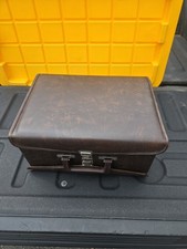 Vintage Cassette Tape Carrying Case 60 Slot Holder Faux Leather BMI Brown Tote