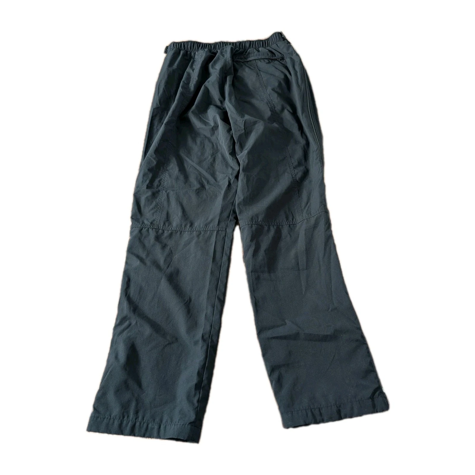 LL Bean Rain Pants Easy Off Side Zip Mens Sz LARGE TALL LT Lined Black Hiking