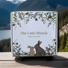 Our Little Miracle Baby Memory Book, 100 Pages Baby Book Keepsake with Cute D...