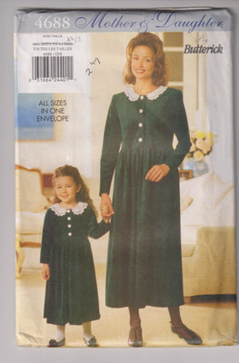 4688 BUTTERICK - DRESS - Adult Sz XS/S GIRLS Sz 2 to 6X