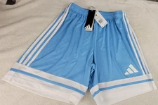 Adidas Men's Soccer  Football Shorts SQUA25  Medium  NEW w tags Light Blue white