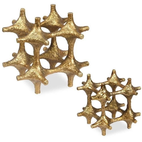 Uttermost 18314 Gilded Connection 6.5 X 6.5 inch Sculptures, Set of 2 - Picture 1 of 6
