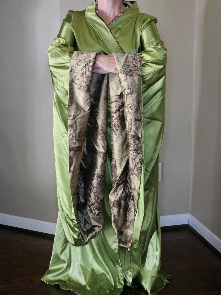 Disfraz de Cosplay Hecho a Mano Verde Seda Imperial Japonés 47 Ronin Mujer Talla S Foto 4 de 4