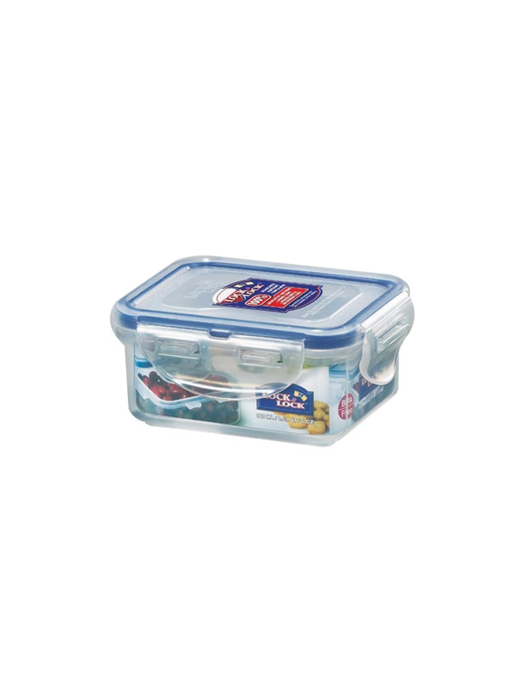 Lock & Classics Rectangular Food Container with Leak 180ml, Transparent