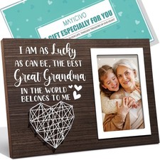 Great Grandma Picture Frame 4x6 Photo Brown Wooden Rustic Frame Perfect for M...