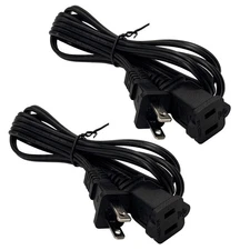 Short Extension Cord 5 Ft, 2 Prong Male Female Extension Cords, Black 18 AWG ...