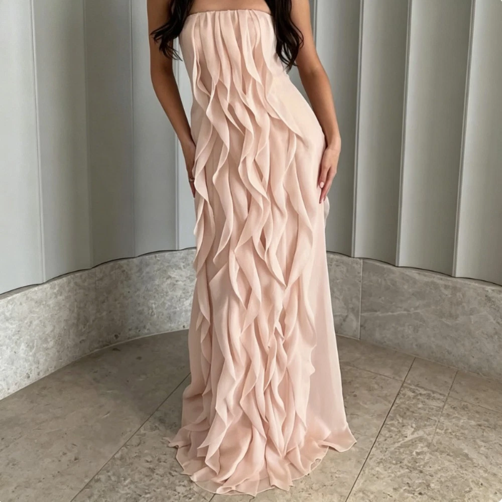 vera wang chiffon bridesmaid dress White by Vera Wang Chiffon Illusion Column Bridesmaid Dress