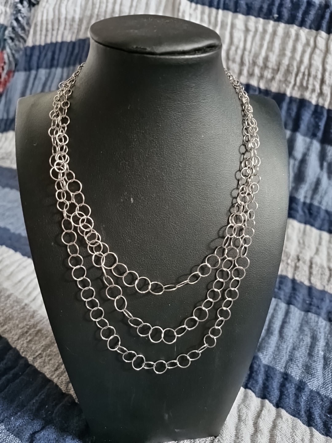 graduated circular ring multistrand necklace 16.5… - image 2