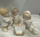 🎄 Christmas Vintage Homco Porcelain Children 5-piece Nativity Set #5502 — photo 3