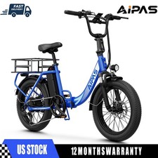 20" Fat Tire Electric Bike 48V 12.8AH 1000W Peak NEW 28MPH Ebike Adult