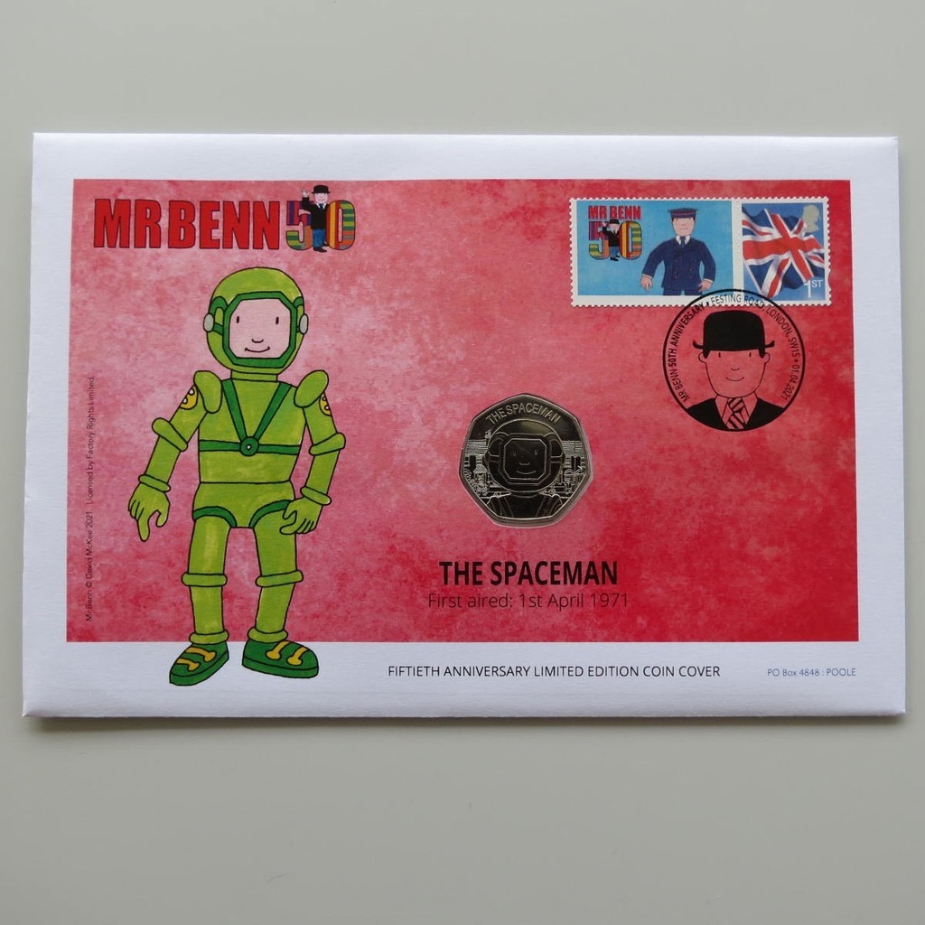 2021 Mr Benn 50th Anniversary 50p Coin Cover - The Spaceman