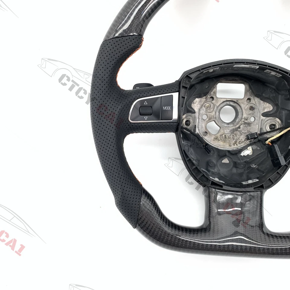 Volante de fibra de carbono personalizado para Audi A4 A5 S4 S5 S6 S8 B7 B8 2008-2010 Foto 3 de 4