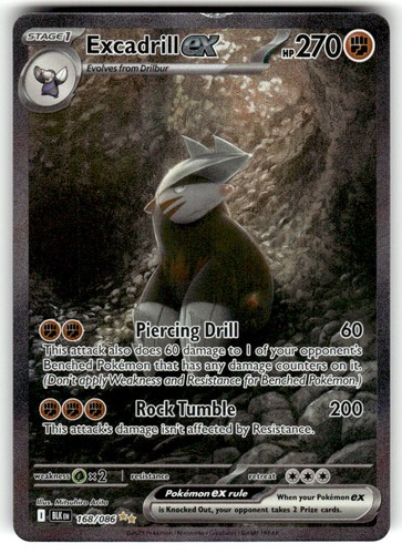Excadrill ex 168/086 Holo Special Illustration Rare Black Bolt Pokemon NM