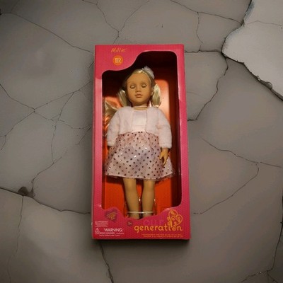 Our Generation Millie 18-Inch Doll Blonde Hair Pink Dress Faux Fur Jacket