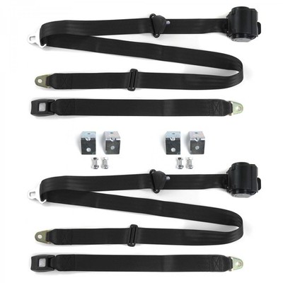 AMC Rebel 1967 - 1970 Standard 3pt BK Seat Kit w/Brackets-2 Belts
