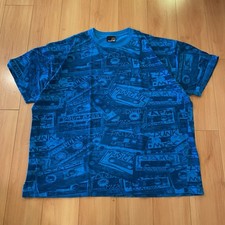 Y2K Hybrid blue cassette tape AOP graphic tee...