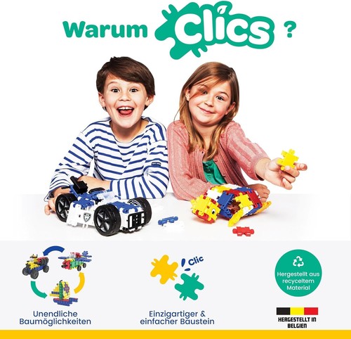 Clics Construction Toys for Children Aged 3+ Creative Educational Toys 175 Piece - Picture 5 of 9