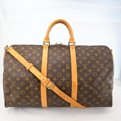 Auth LOUIS VUITTON Keepall Bandouliere 50 Monogram Canvas Duffel Bag C1920GY805