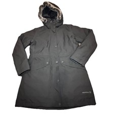 Womens Merrell Black Down Puffer Parka Long J...
