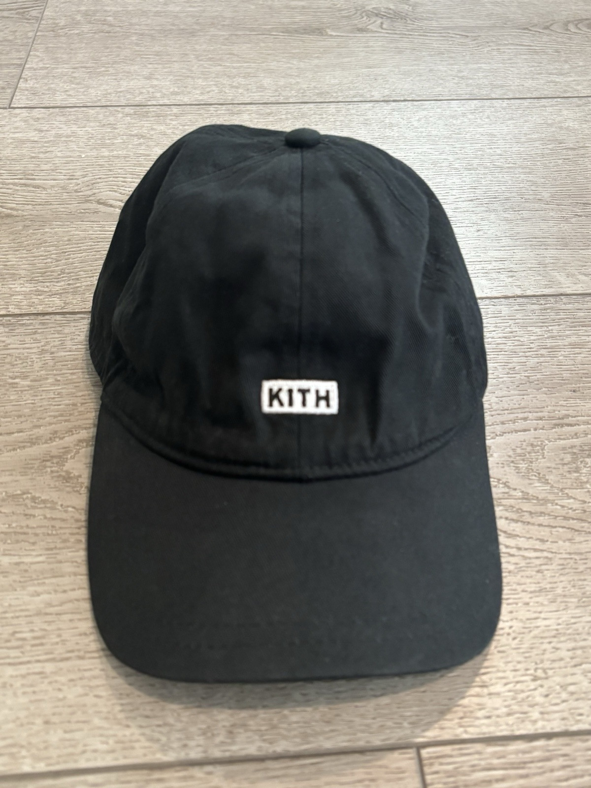 Kith Black Box Logo Adjustable Strapback Cotton Dad Hat Cap