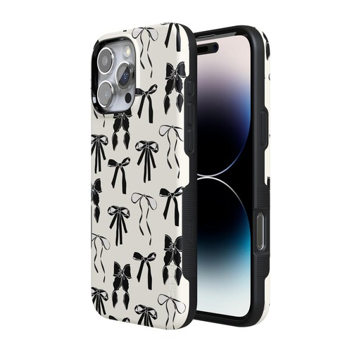 Goth Girlie Black Bows iPhone 16 Pro Max Case Military Grade Protection - Picture 6 of 9