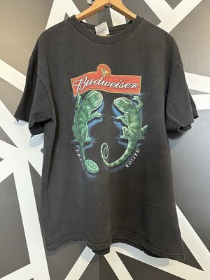 Vintage Budweiser Frank And Louie Lizard Men s T-Shirt Sz-L Stedman Beer Brewery