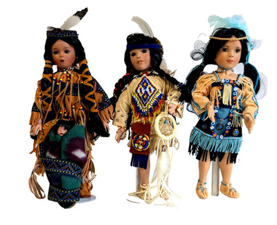 Native American Porcelain Dolls Paradise Galleries 14''  Lot 3