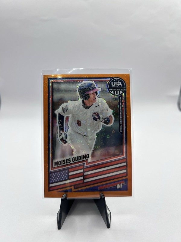 Moises Gudino 2026 Stars & Stripes Orange Disco Prizm 28/75