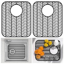 Kitchen Sink Mats, TOOVEM 2PCS Non-Slip Heat Resistant Silicone Protectors Ki...