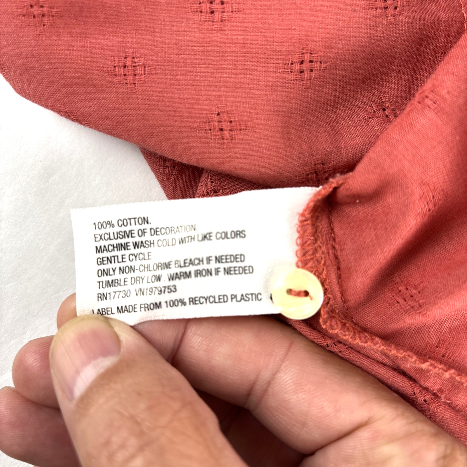 Universal Thread Lace Trim Eyelet Blouse 100% Cot… - image 6