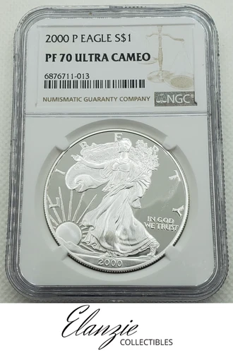 2000-P Proof American Silver Eagle NGC PF70