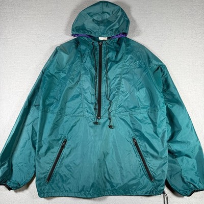 Helly Hansen Mens Vintage Anorak Windbreaker Teal Green Purple Half Zip Large