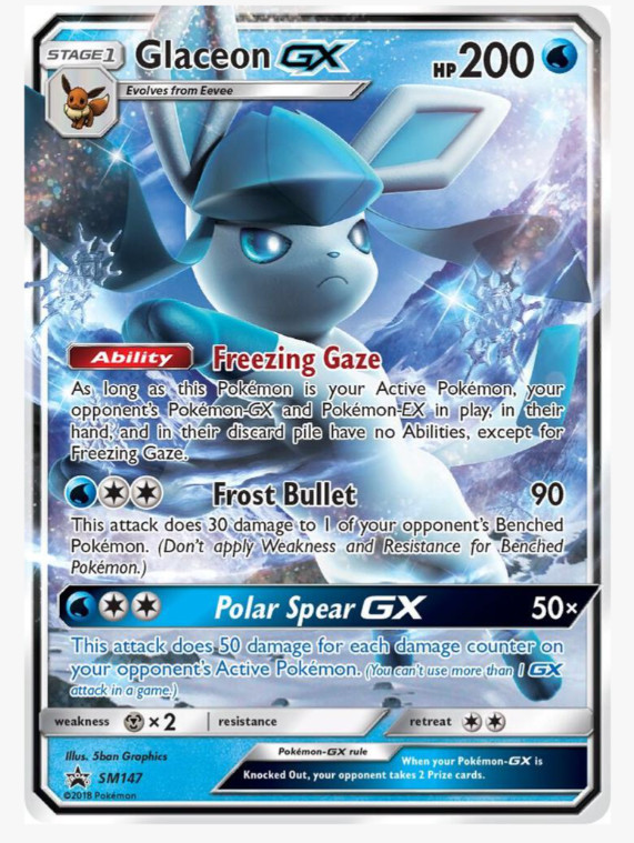 Glaceon GX - SM147 Sun & Moon Promos #SM146 (2017) Promo Holo NM Pokemon