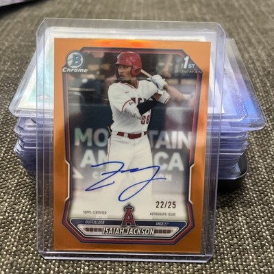 2026 Bowman Baseball Isaiah Jackson AUTO Chrome Orange /25 Angels 1st