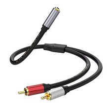 Image of 3.5mm Plug Female to 2 RCA Male Stereo Audio Input Y Cable Adapter Gold plated