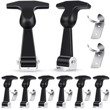 Mudder 8 Pieces Elastic Stainless Steel Rubber Hood Catch Flexible T-Handle...