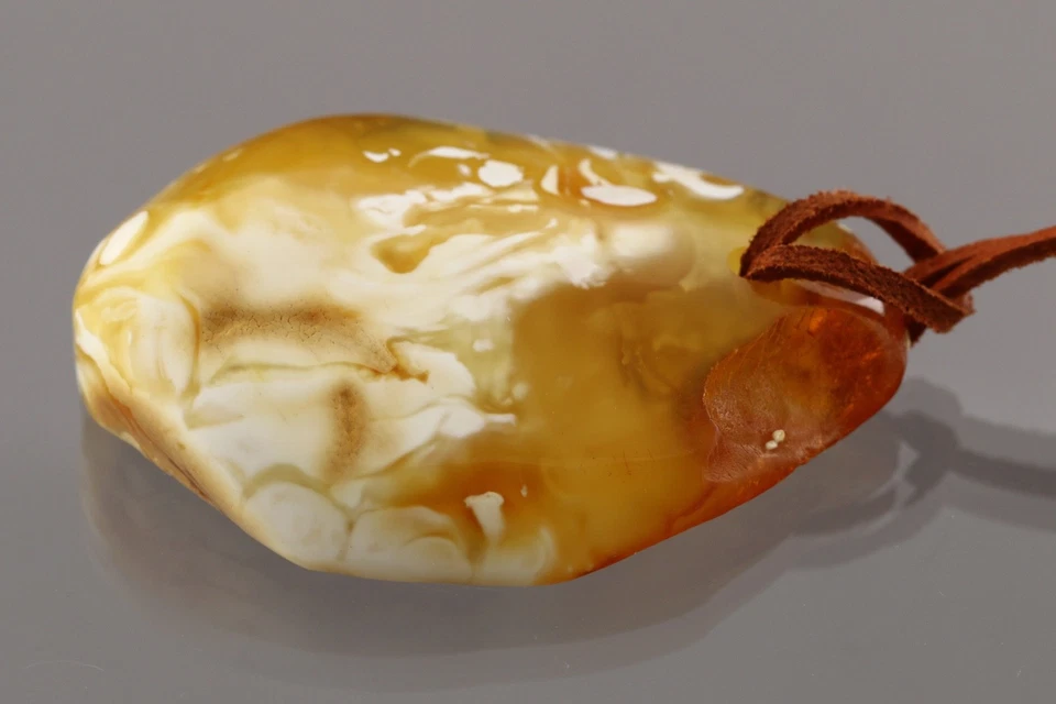 美国 DDP 风景皇家白色正品波罗的海琥珀护身符吊坠 15.5 克 251002-8 — 第 4/4 张图片