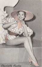 CHARLOTTE AUSTIN - hollywood STARLET 1950s PIN-UP/VHEESEC arcade/exhibit card