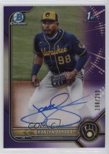 2022 Bowman Chrome Prospect Purple Refractor 198/250 Branlyn Jaraba Auto 10om