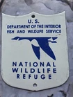 VINTAGE UNITED STATES REFUGE PORCELAIN SIGN DEPT OF INTERIOR 6"×5"